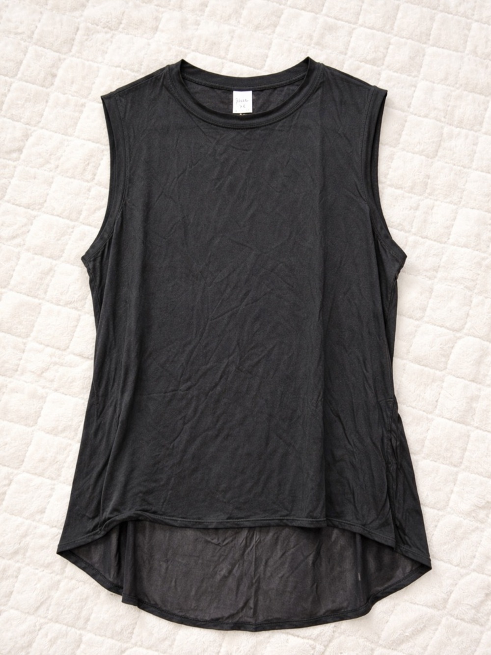 Halara Black Sleeveless High Low Tank Top Women’s Small Sheer Layered Athletic
